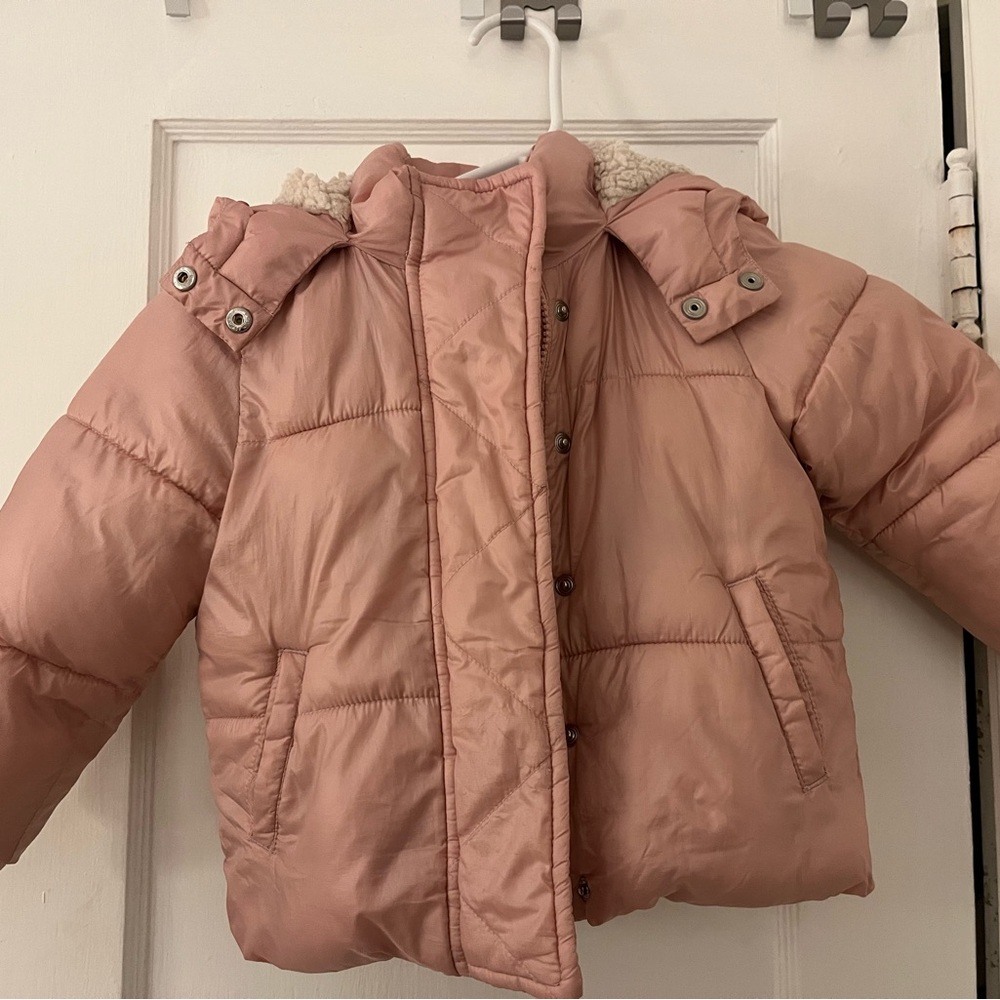 GAP Kids Pink Puffer Jacket Quilted Insulated Hooded 3T